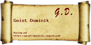 Geist Dominik névjegykártya